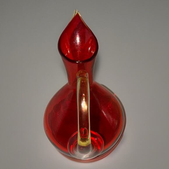 Vintage Rainbow GlassRed Pitcher Amberina Tangerine 1950’s MCM - Picture 2 of 8
